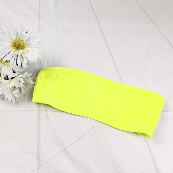 Fluorescent Yellow Bandeau High Rise Bikini SZ S - Picture 2 of 7